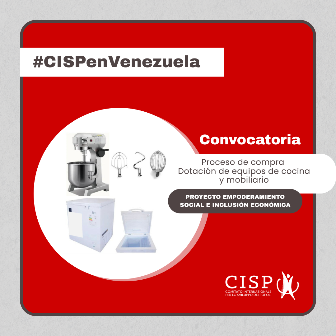 Dotación de equipos de cocina, mobiliario y materiales de pintura - Convocatoria Cerrada